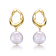Pear Shape Pearl Twisted Circle Drop Earrings In 14K Gold Over Sterling Silver