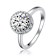CZ Halo Engagement-Style Ring In Sterling Silver