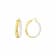 14K Yellow Gold Over Sterling Silver Enamel Hammered Hoop Earrings in White