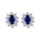 0.70ctw Sapphire and Diamond Earrings in 14k White Gold