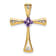 14k Yellow Gold Amethyst and Diamond Cross chain slide