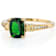 Chrome Diopside, Lab-Created Yellow Moissanite And White Zircon Ring In
18K Gold Over Sterling Silver 1.50ctw