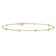 14K Yellow Gold Polished and Diamond-cut Heart with 1-inch Extension Anklet