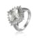 Checkerboard Square Cushion Cut Prasiolite with White Topaz Accents
Sterling Silver Halo Ring