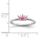 Rhodium Over Sterling Silver Polished Pink Enamel Crown Children's Ring