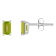 5x3mm Emerald Cut Peridot 14k White Gold Stud Earrings