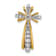 14k Yellow Gold and 14k White Gold Polished Diamond Cross Pendant