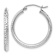 Rhodium Over 14k White Gold 1" Knife Edge Diamond-Cut Hoop Earrings