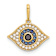 14k Yellow Gold Polished Multi-color Cubic Zirconia Evil Eye Pendant
