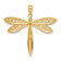 14k Two-tone Gold Textured Dragonfly Pendant