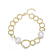 Pear Shape Freshwater Pearl Station Bracelet In 14K Gold Over Sterling Silver