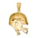 14k Yellow Gold 2D Polished and Textured Football Helmet Charm