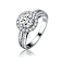CZ Halo Solitaire Ring In Sterling Silver