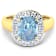 3.51ctw Blue Aquamarine and Diamond 14K Yellow Gold Halo Ring