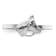 Rhodium Over Sterling Silver Polished and Textured Horse Children's Ring