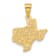 14k Yellow Gold Textured State of Texas Map Pendant