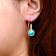 Barse Jewelry Blue Composite Turquoise Gold Tone Celestial Dangle Earrings
