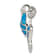 Rhodium Over Sterling Silver Lab Created Blue Opal Inlay Frog Slide Pendant