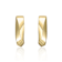 Geometric Rectangle Mini Hoop Earrings In 14K Gold Over Brass