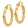14k Yellow Gold 1 1/4" Light Twisted Hoop Earrings