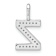 14K White Gold Diamond Lower Case Letter Z Initial Pendant