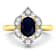 1.5ctw Blue Sapphire and Diamond 14K Yellow Gold Halo Ring
