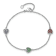 Rhodium Over Sterling Silver Red, Green and Blue Glass Heart with 1-inch
Extension Bracelet