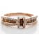 Red And White Diamond 10k Rose Gold Band Ring 0.75ctw