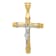 14K Yellow and White Gold Cubic Zirconia Crucifix Pendant