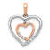 10k White Gold and 10k Rose Gold Diamond Heart Pendant