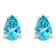 6x4mm Pear Shape Blue Topaz 14k Yellow Gold Stud Earrings