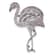 Rhodium Over Sterling Silver Pink Cubic Zirconia Flamingo Pin Brooch