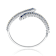Sapphire Color CZ Station Bangle Bracelet In Sterling Silver