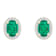 7x5mm Oval Created Emerald And Created White Sapphire 10k Yellow Gold
Halo Stud Earrings
