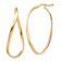14k Yellow Gold 1 1/4" Polished Wavy Hoop Earrings
