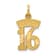 14k Yellow Gold Diamond-Cut and Brushed Sweet 16 Pendant