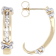 Two-Tone Diamond J-Hoop Earrings In 14K Gold
