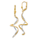 14k Yellow Gold and 14k White Gold Spiral Dangle Earrings