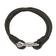 Black Leather and Stainless Steel Polished Multi Strand 8.5-inch Shackle Bracelet