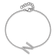 Rhodium Over 14k White Gold Diamond Sideways Letter N Bracelet