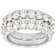Oval CZ Set Of Two Stackable Band Rings In Rhodium Over Brass 5.30ctw