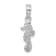 Rhodium Over Sterling Silver Polished 3D Mini Seahorse Pendant