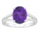 10x8mm Oval Amethyst Rhodium Over Sterling Silver Ring