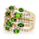 Chrome Diopside And White Zircon Cluster Ring In 18K Gold Over Sterling
Silver 2.09ctw