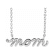14K White Gold Petite Lowercase Script mom Necklace, 18 Inches.