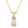 7x5mm Pear Shape Opal with Diamond Accents 14k Yellow Gold Pendant With Chain