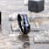 COSMIC Black Tungsten Ring with Crushed Alexandrite and Dark Blue and
Purple Crushed Goldstone 8mm