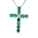 1.33ctw Emerald and Diamond Cross Pendant in 14K White Gold