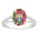 10x8mm Oval Mystic Topaz Rhodium Over Sterling Silver Ring