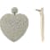 Off Park® Collection, White Seed Bead Heart Shape Earring
